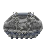 شنطة كروشيه رمادية مزهرة